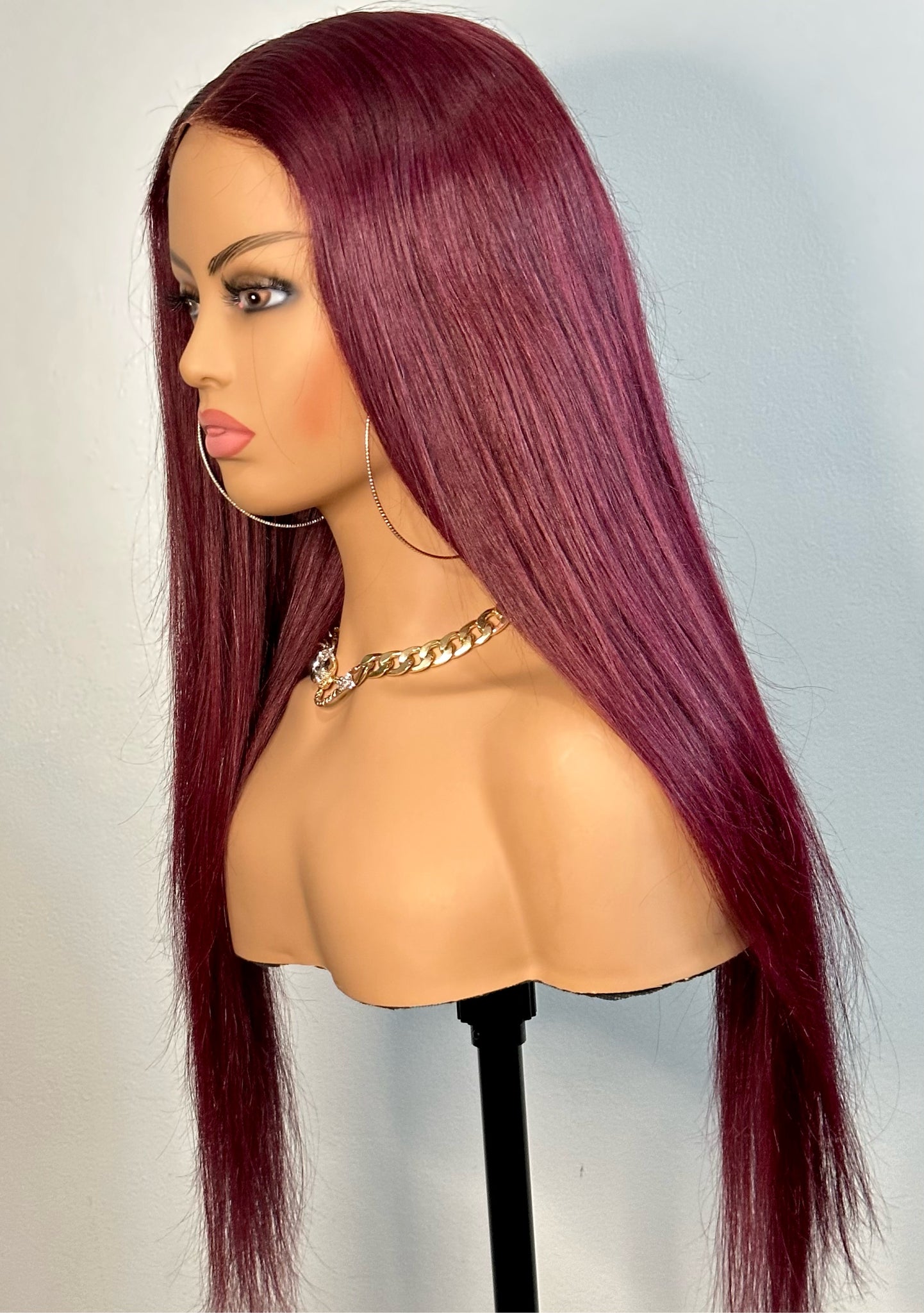 99j Indian Straight Wig - Burgundy